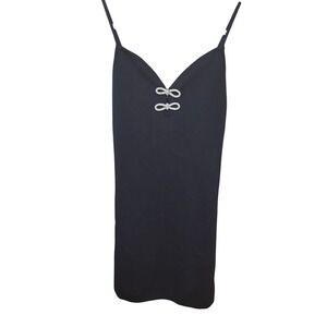 ASTR The Label Black Mini Dress‎ Rhinestone Bow Detail Sleeveless Party  LG NWT